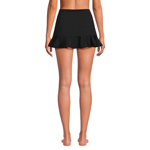Land's End Ruffle Hem Mini Swim suit bottom Shorter Flirty Skirt Black Various - Picture 3 of 5